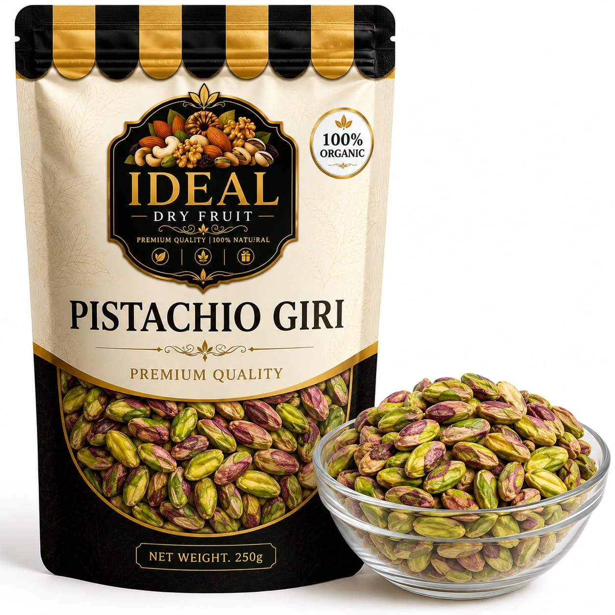 Pistachios nuts without shell 125gm/250gm/500gm/1kg